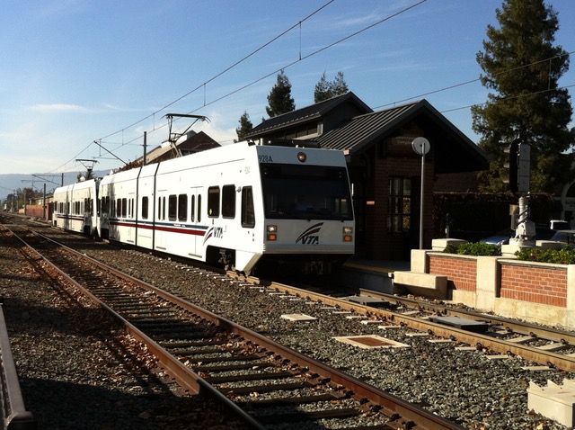Commuter train at station platform